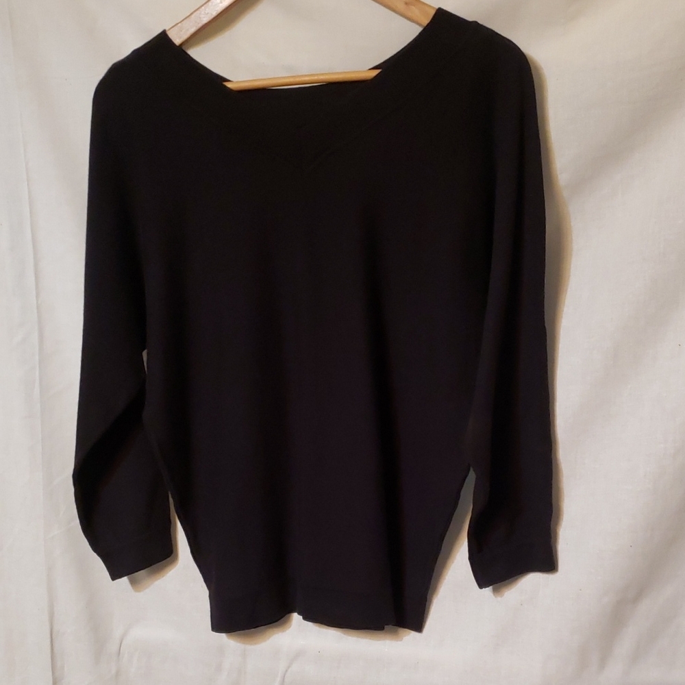 Women's Black V-Neck Sweater
